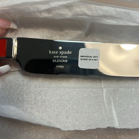 Kate Spade Lenox Juno Drive- 2 piece dessert set pink & red NIB - Picture 9 of 10